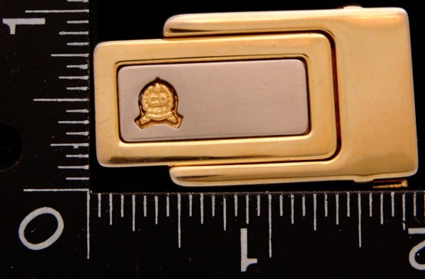 LK04167 VINTAGE ***C D INSIDE OF OLIVE LEAVES INSIGNIA*** FASHION BELT BUCKLE