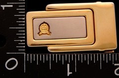 LK04167 VINTAGE ***C D INSIDE OF OLIVE LEAVES INSIGNIA*** FASHION BELT BUCKLE