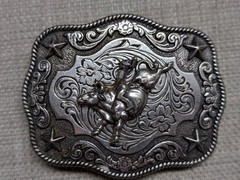 vintage NOCONA belt buckle RODEO metal steel WESTERN cowboy BULL RIDER