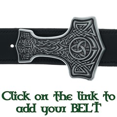Thors Hammer Belt Buckle Mjolnir Viking Odin Celtic Knotwork Pagan