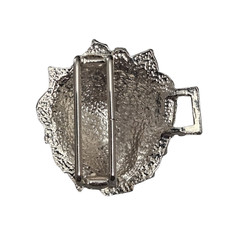 Vintage Silver Tone Lion Head Cinch Belt Buckle Clasp Replacement 1.5&Prime; Roaring