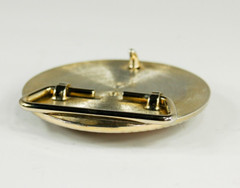 Orange Stone gold tone floral scroll round belt buckle western style
