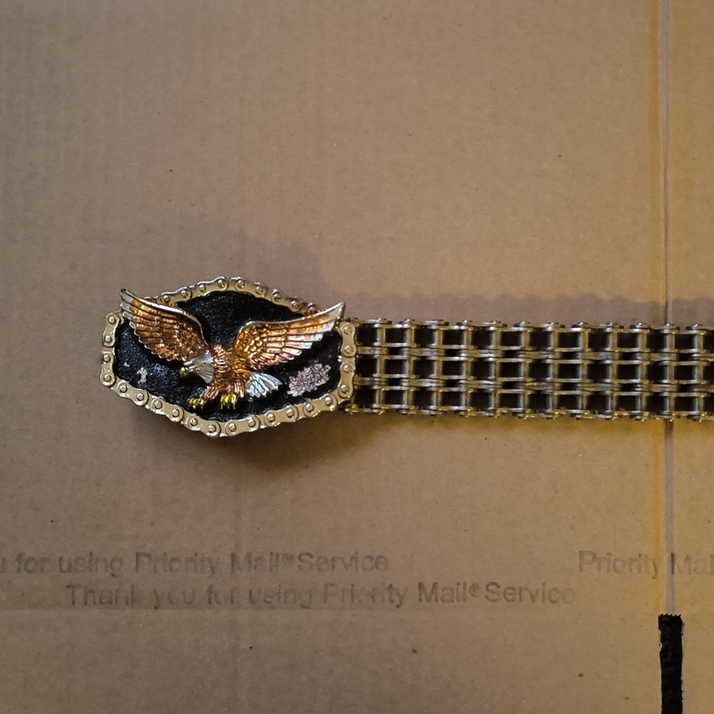 Harley Davidson Vintage Clamp Closure Belt Buckle, Metal Mesh Style, 1.5 in Fit