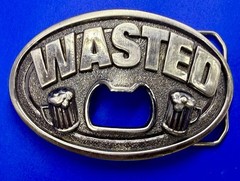 Wasted Beer Drinking Funny Novelty Bottle Opener Bar Tavern Belt Buckle