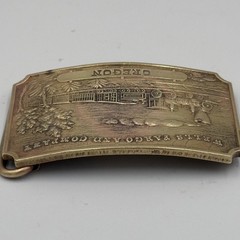 Vintage Wells Fargo and Company Oregon Steam Locomotive Train Belt Buckle Brass