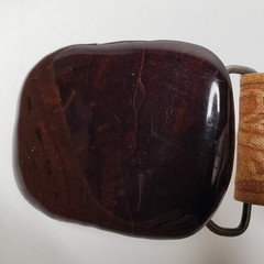Vintage Three Handmade Western Leather Stone and Redwood Buckle Embossed Belts