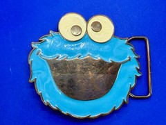 Sesame Street 2009 Cookie Monster Blue Muppet Character Belt Buckle
