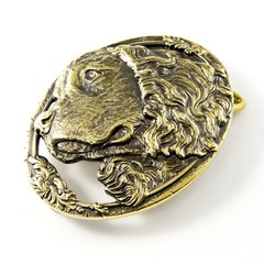 Cocker Spaniel brass belt buckle, Cocker Spaniel dog head, Hunting dog buckle