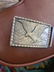 Vintage Gold Eagle Belt Buckle 3×2 Unmarked