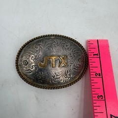 Vintage JTX Western Montana Silversmiths Cowboy Belt Buckle Silver Plate