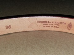 Genuine Alligator Belt Size 36 U.S.A Steer Hide Lining Brown Top Quality Unused