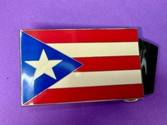 Puerto Rico Flag Commemorative Patriotic 2004 Belt Buckle by Silver Moon