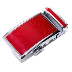 Barry.Wang Mens Belt Leather Ratchet belt size 43&Prime; (110cm), Red