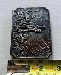 TALL IN THE SADDLE HORSE WESTERN SETTLER GOING WEST COVERED WAGON BELT BUCKLE