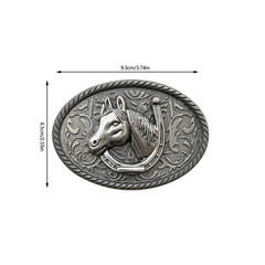 Secure Locking Horse Head Design Belt Buckle Metal Practical Travel Buckle
