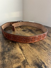 Initial Tennessee UT Monogram Western Cowboy Women Orange Sequin Belt / Buckle