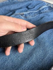 Vintage 90s Dolce & Gabbana Black Leather Belt Chunky Steel Buckle D&G JEANS Y2K