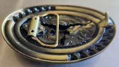 BULL HEAD SKULL INDIAN SW COWBOY RODEO MULTICOLOR BROZE BELT BUCKLE