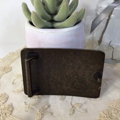 Brass Leather & Studs Belt Buckle~Brown/ Gold Handcrafted ~UNIQUE ~FREE SHIPPING