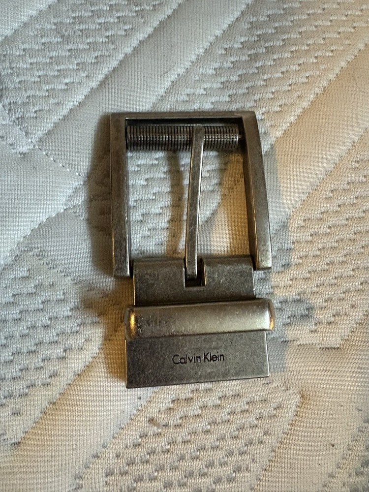 Calvin Klein Silver Tone Reversible Metal Belt Buckle