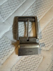 Calvin Klein Silver Tone Reversible Metal Belt Buckle