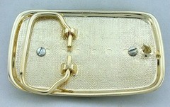 Gold Color Black Weave REAL 1921 Morgan Silver Dollar Belt Buckle EPBB95