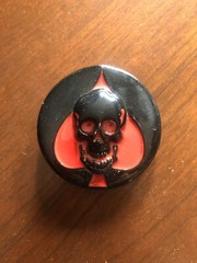 Skull Skeleton Red Spade Evil Scary Black Metal Unisex Men’s Belt Buckle