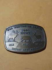 NRA Whittington Center 1991 Hunt Raton New Mexico Belt Buckle, Complete