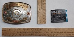1986 – SPRING 500 – SINGLES C – GERMAN SILVER – BELT BUCKLE – listing # 9560