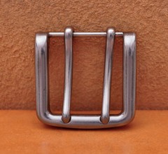 Heavy Solid Silver Double Tongue Pin Prong DIY Belt Buckle Fits 39MM Belt Straps