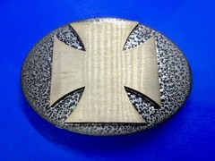 Maltese Iron Cross Religious Gothic Punk Vibe Textured Metal Belt Buckle