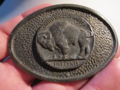 VINTAGE BUFFALO NICKEL THEME DESIGN BELT BUCKLE HEAVY – GW-15