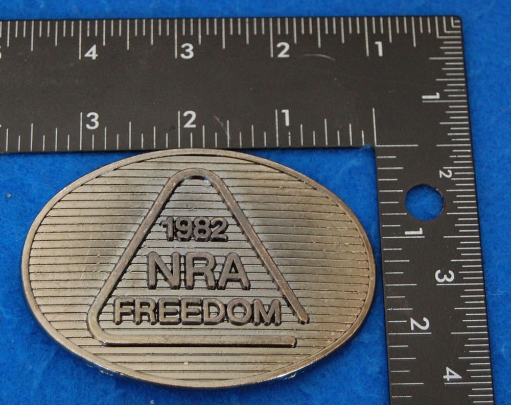 1982 NRA Freedom Belt Buckle, Complete & Functional