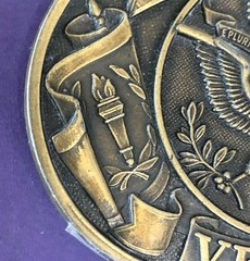 VINTAGE WWII VETERAN Belt Buckle AMAZING DETAIL E PLURIBUS UNUM USA W.W.II euc!!
