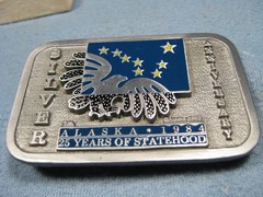Alaska Silver 25th Anniversary 1983 Pewter 1 3/4&Prime; Belt Buckle Limited Numbered