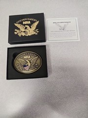 NRA Golden Eagles 2015 Commemorative Belt Buckle Brass Color USA New NIB