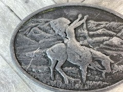 Bergamot Brass Works 1977 Belt Buckle American Indian On Horse