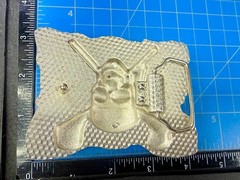 Raised Pirate Skull in Red Bandana Swords Gothic Punk Biker Vibe Belt Buckle