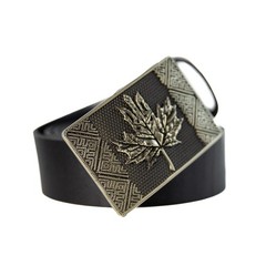 German silver buckle Maple leaf trident, Canadian maple leaf, Ukrainian trident