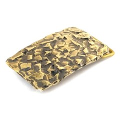 Crystal solid brass belt buckle, Rock belt buckle, Textural handmade belt buckle