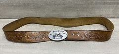 Bluegrass Festival Louisville Kentucky Belt Buckle w/ Leather Belt 4 Ft