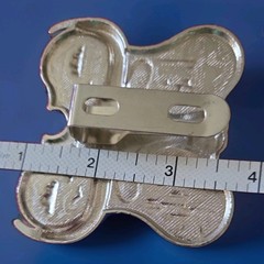 Longhorn Steer/Bull Clip On Belt Buckle Cactus Desert Landscape Silvertone