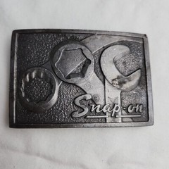 Vintage Snap On Tools Belt Buckle Rectangle 3.5in By 2.25in Made USA Wrenches
