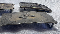 Vtg Outdoorsman Hunter Animal Themed Belt Buckle Lot Of 3 Deer Steer & Horse