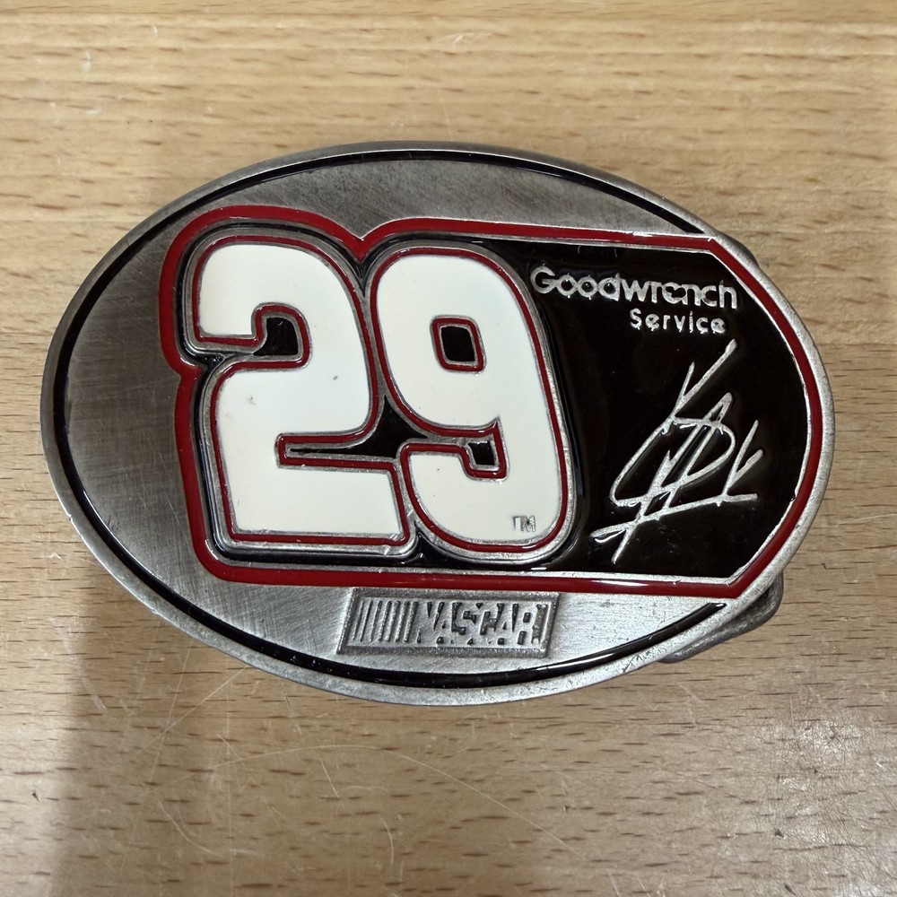 2002 NASCAR #29 KEVIN HARVICK Pewter Belt Buckle