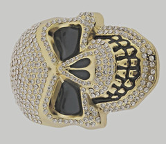 Mens Womens Skulls Skeleton Belt Buckle Gold Pirate Metal Gothic Tattoo Tribal