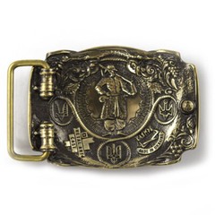 Brass belt buckle Glory to Ukraine! OUN, National Ukrainian OUN trident buckle