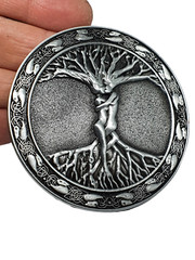 Belt Buckle Tree Of Life Odins Askr & Embla For 40mm Belt Pagan Norse Viking Uk