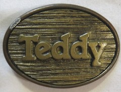 Vintage Belt Buckle 1980&rsquo;s Oden USA Mens Name Teddy
