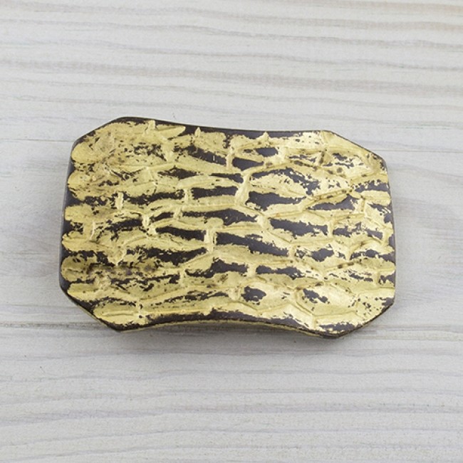 Snake Reptile Skin Belt Buckle Gold Matte Biker Interchangeable Buckle GS5482
